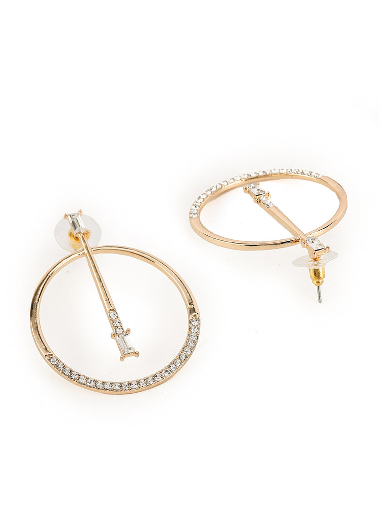 Gold Hoop Earrings with Diamonds - Rare1Studio