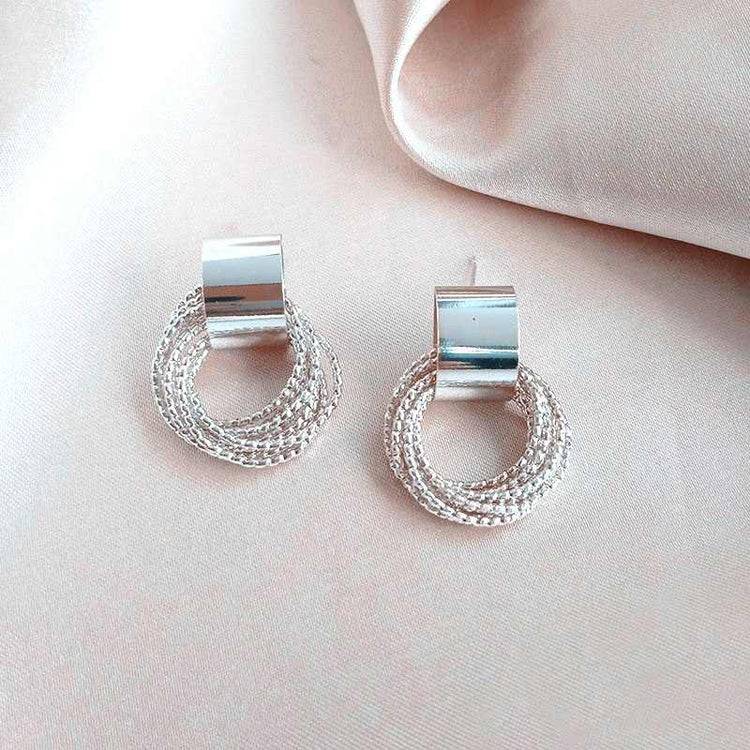 Twisted Hoop Earrings for Women | | Unique and Elegant | Geometric Round Hoop Stud Earring | Twist Multi Layer Earring - Rare1Studio