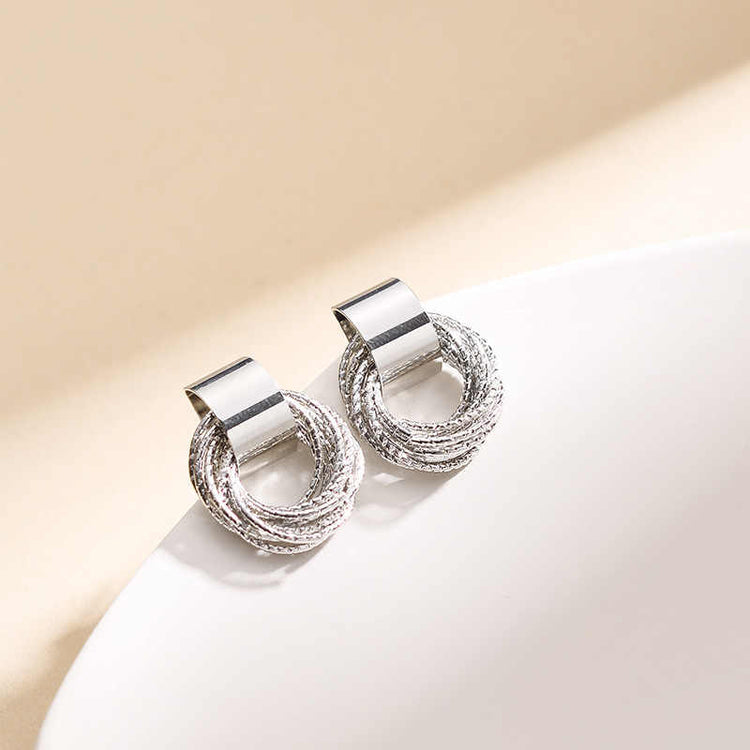 Twisted Hoop Earrings for Women | | Unique and Elegant | Geometric Round Hoop Stud Earring | Twist Multi Layer Earring - Rare1Studio