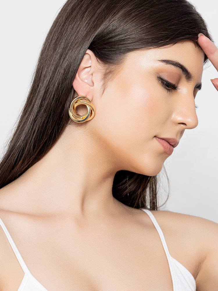 Attractive Golden Stud Earrings for Women - Add a Touch of Elegance to Your Look - Rare1Studio