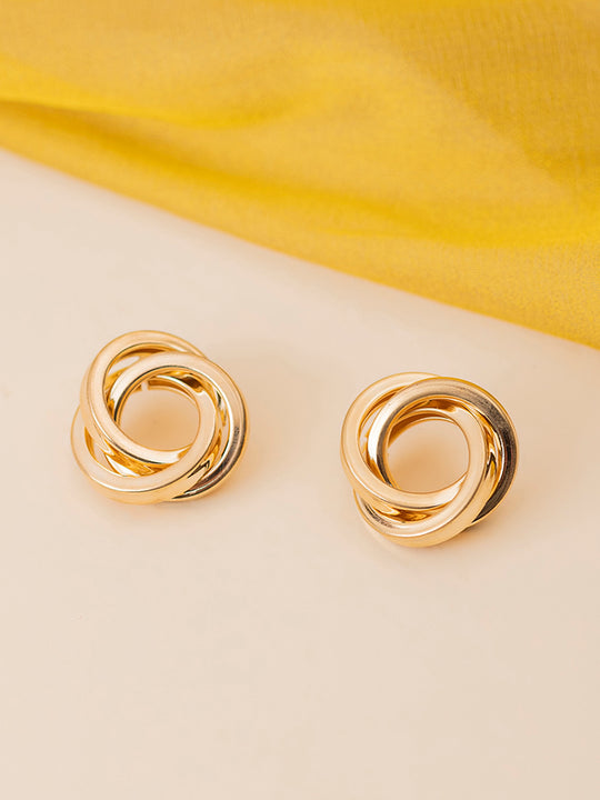 Attractive Golden Stud Earrings for Women - Add a Touch of Elegance to Your Look - Rare1Studio