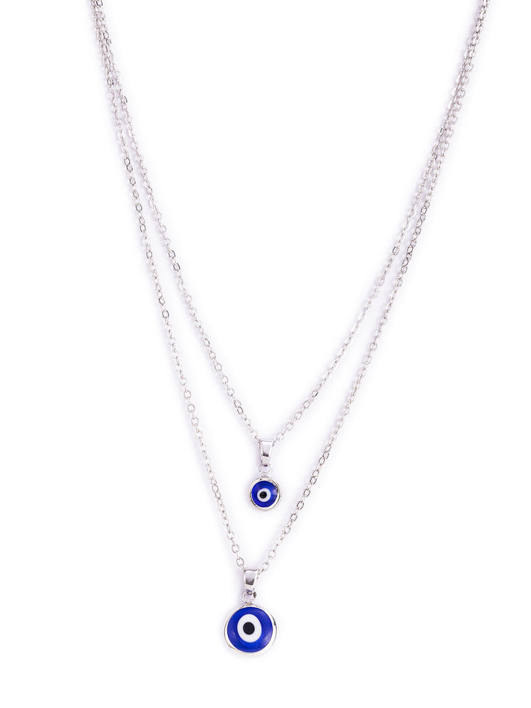 Silver Evil Eye Pendant Necklace for Women - Rare1Studio