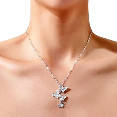 Silver Butterfly Pendant Necklace for Women - Rare1Studio